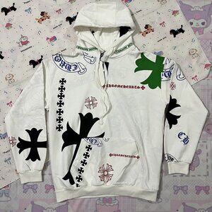 Chrome Hearts Stencil Hoodie Series Painted Hooded Sweatshirt